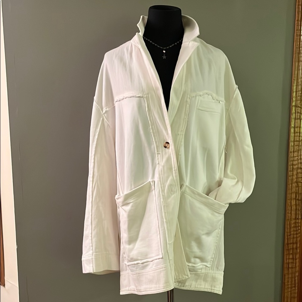 We The Free White Utility Jacket Oversized Fit